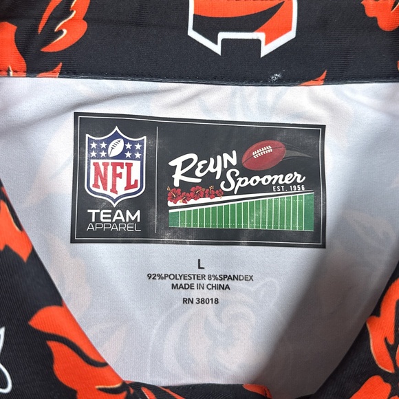 Reyn Spooner NFL Cincinnati Bengals All Over Golf Performance Polo Shirt Mens L - Picture 5 of 7